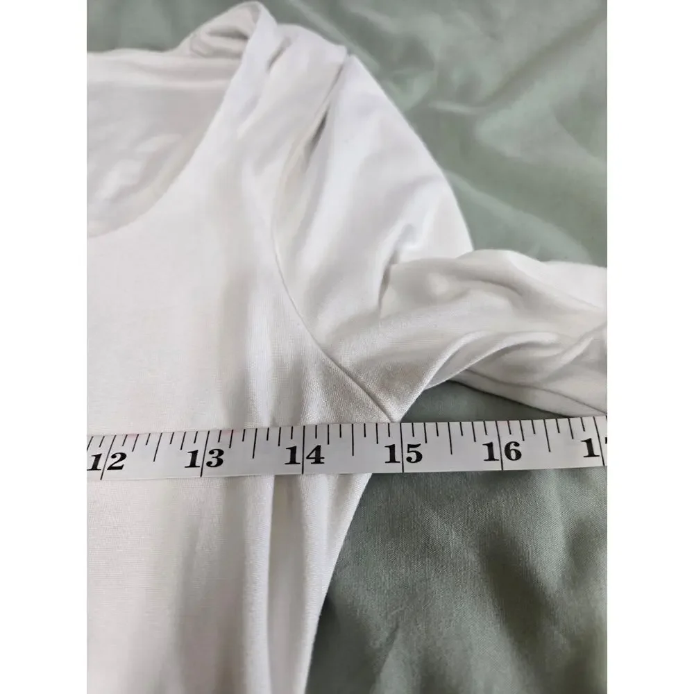 Faded rose medium women's white long sleeve bodysuit